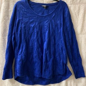 Vera Wang blue textured shirt